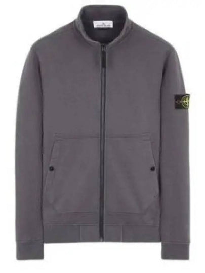 Men's Wappen Patch Cotton Zip Up Jacket Grey - STONE ISLAND - BALAAN 2