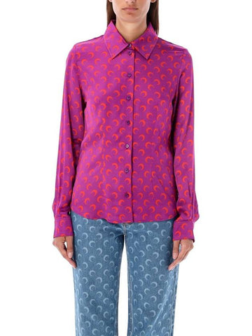 Moon print flou blouse - MARINE SERRE - BALAAN 1