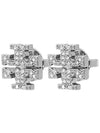 Crystal Logo Stud Earrings Silver - TORY BURCH - BALAAN 2