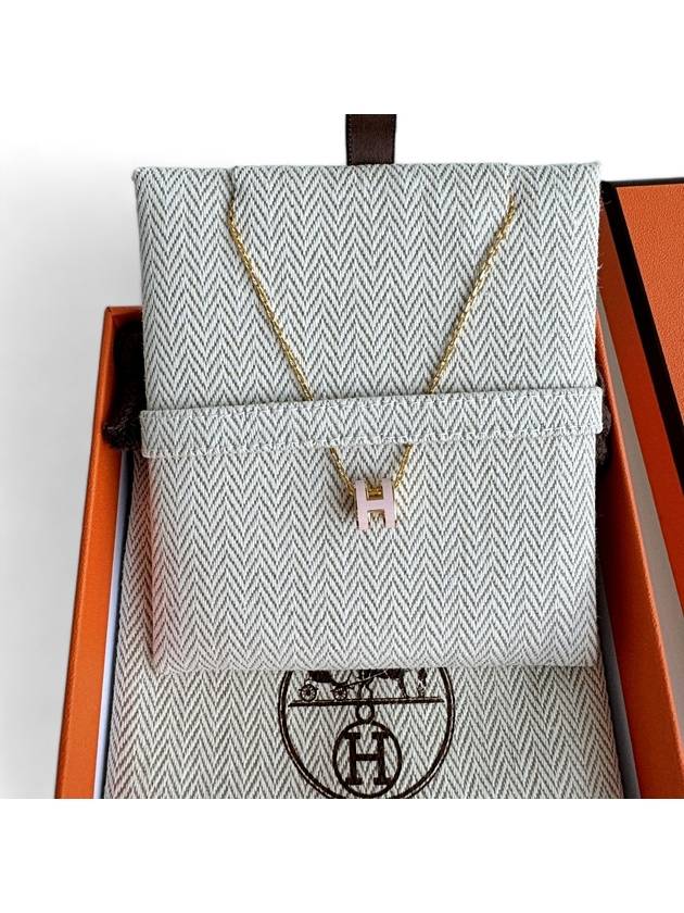 Mini PopAche Necklace Pink Rose Dragee Gold H147992F - HERMES - BALAAN 7