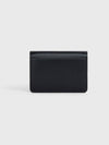 Triomphe Shiny Calfskin Flap Card Wallet Black - CELINE - BALAAN 5