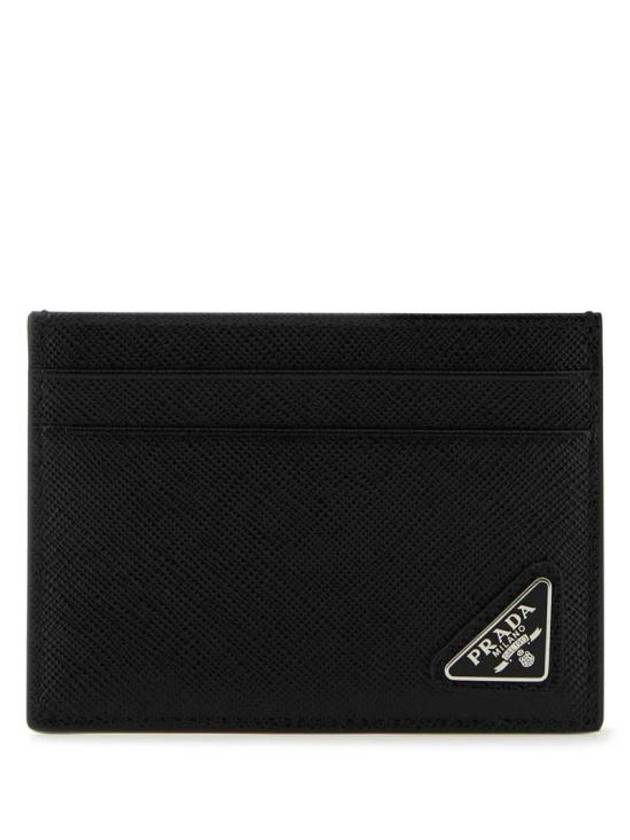 Saffiano Leather Card Holder Black - PRADA - BALAAN 2