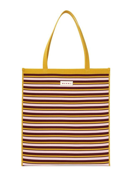 Jacquard Stripe Flat Tote Bag Yellow - MARNI - BALAAN 2