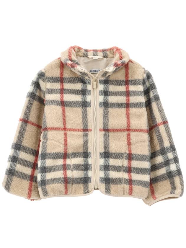 Kids Vintage Check Fleece Jacket Beige - BURBERRY - BALAAN 2