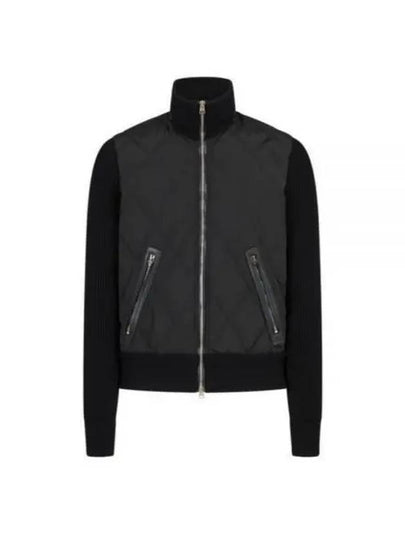 Merino Quilted Nylon Zip Up Jacket Black - TOM FORD - BALAAN 2