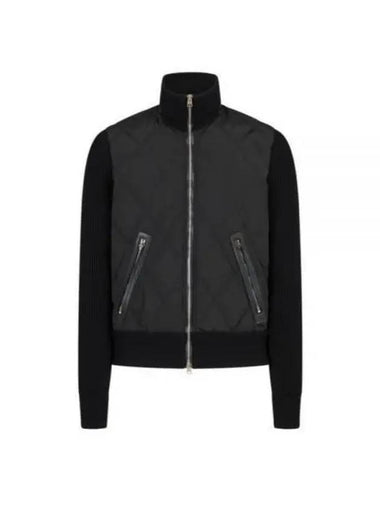 Merino Quilted Nylon Zip Up Jacket Black - TOM FORD - BALAAN 1