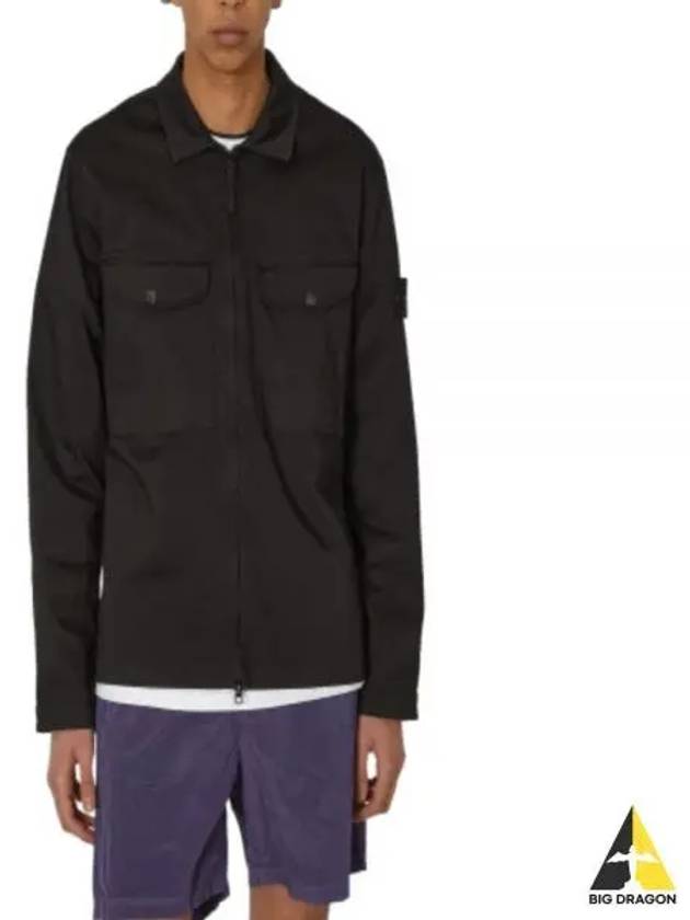 Two-pocket Overshirt Zip-up Jacket Black - STONE ISLAND - BALAAN 2