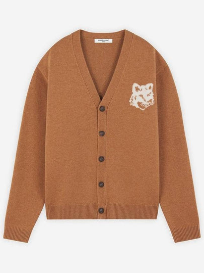 Fox Head Intarsia Comfort Cardigan Brown - MAISON KITSUNE - BALAAN 2