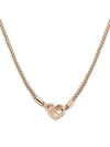 Moments Studded Chain Necklace Rose Gold - PANDORA - BALAAN 1