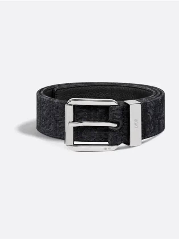 Logo Jacquard Leather Belt Black - DIOR - BALAAN 2