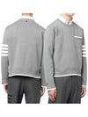 Milano Stitch 4-Bar Boxy Crew Neck Pullover Knit Top Grey - THOM BROWNE - BALAAN 2