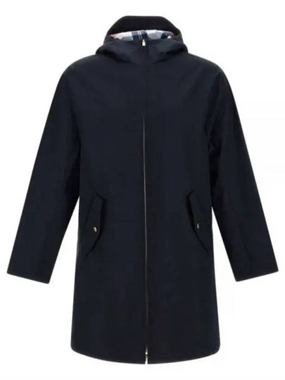 Waterproof Cotton Twill T-Dart Hooded Jacket Navy - THOM BROWNE - BALAAN 2