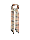 Vintage Check Logo Print Silk Skinny Reversible Scarf Archive Beige - BURBERRY - BALAAN 2