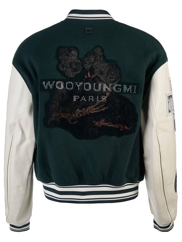 Volcano Varsity Bomber Jacket Green - WOOYOUNGMI - BALAAN 5