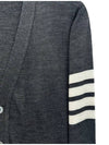 Diagonal armband wool cardigan MKC002 022 - THOM BROWNE - BALAAN 3