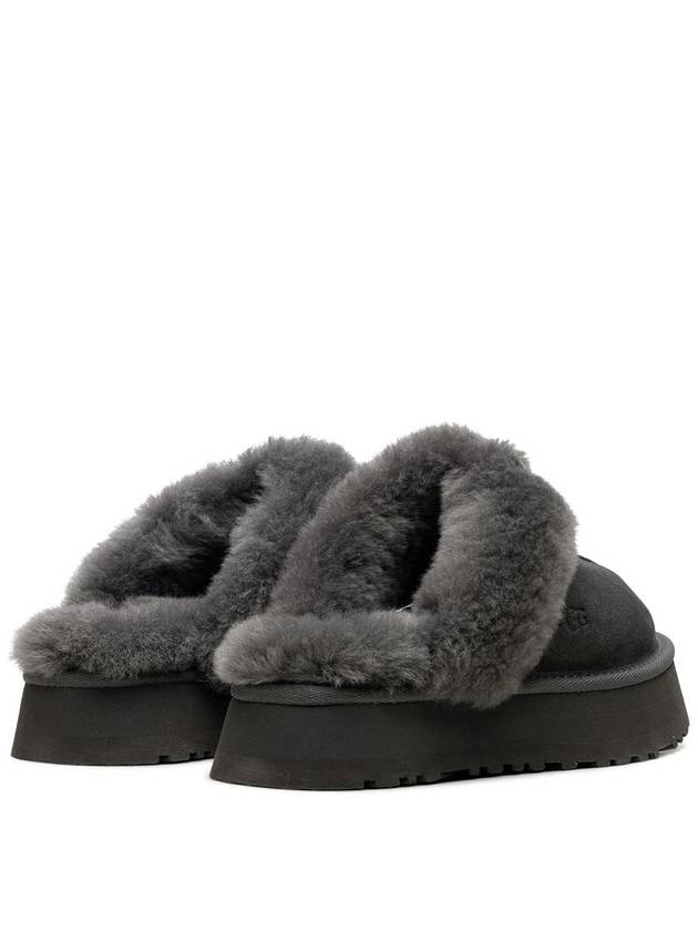 Women's Diskett Fleece Platform Slippers Grey - UGG - BALAAN 4