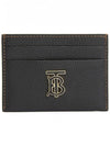 Grainy TB Logo Calfskin Card Wallet Black - BURBERRY - BALAAN 2