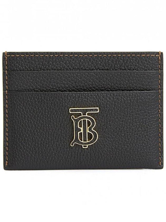 Grainy TB Logo Calfskin Card Wallet Black - BURBERRY - BALAAN 2