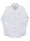 Men's Embroidered ORB Logo Long Sleeve Shirt White - VIVIENNE WESTWOOD - BALAAN 5