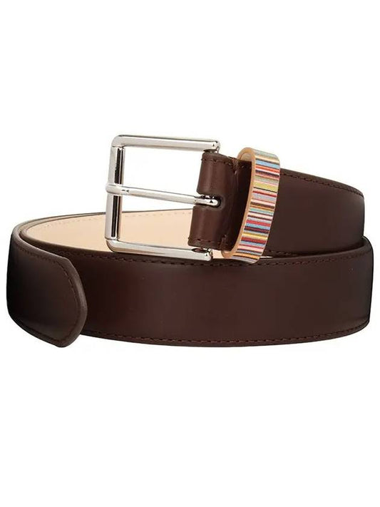 Signature Striped Leather Dark Brown - PAUL SMITH - BALAAN.