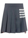 4 Bar Plain Weave Mini Pleated Skirt Grey - THOM BROWNE - BALAAN 2