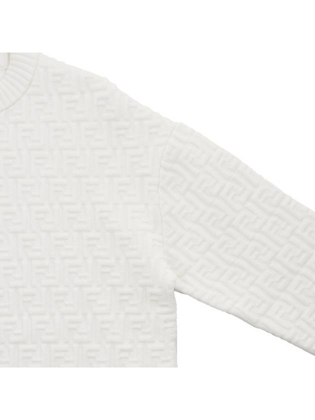 FF logo embossed pullover knit top white - FENDI - BALAAN.