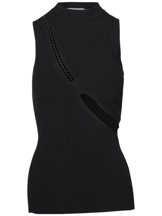 The Attico Black Viscose Blend Tank Top - THE ATTICO - BALAAN 1