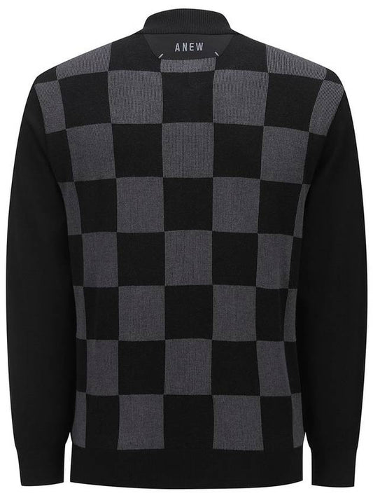 MEN BLACK CHECK BOARD CARDIGANBK - ANEWGOLF - BALAAN 2