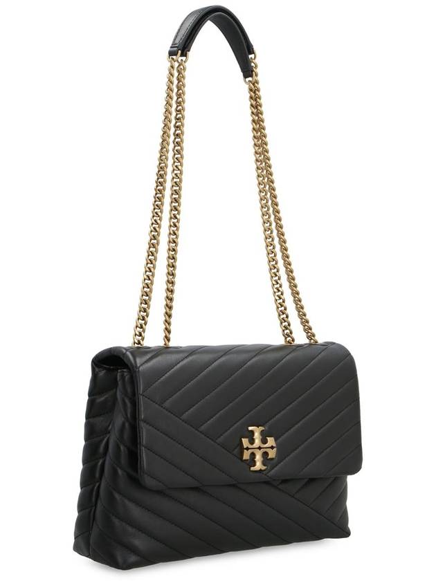 Kira Chevron Convertible Shoulder Bag Black - TORY BURCH - BALAAN 4