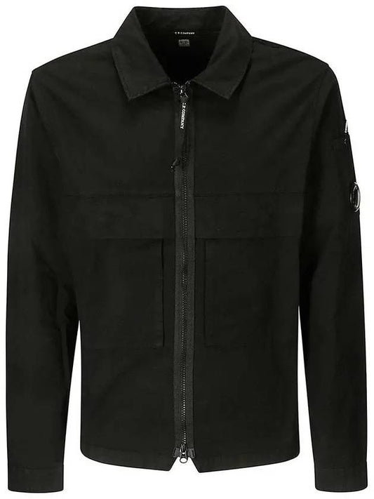 Organic Gabardine Over Long Sleeve Shirt Black - CP COMPANY - BALAAN 2