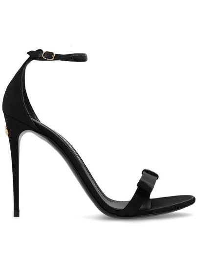 Bow Detailed Ankle Strap Sandal Heels Black - DOLCE&GABBANA - BALAAN 2