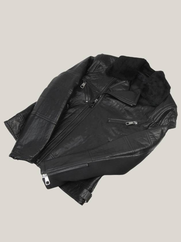 Men's Leather Jacket BPE442C B701C 01 BLACK NEC001 - NEIL BARRETT - BALAAN 8