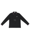 Logo Patch Cotton Long Sleeve Polo Shirt Black - MONCLER - BALAAN 2