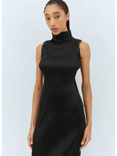 Pleats Basic Sleeveless Black - ISSEY MIYAKE - BALAAN 1