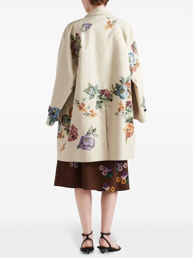 Printed Cotton Single Coat Sand Beige - PRADA - BALAAN 4