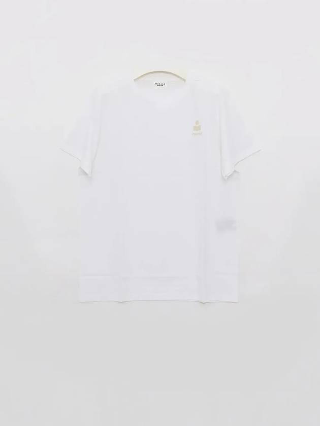 Aby Logo Short Sleeve T-Shirt White - ISABEL MARANT - BALAAN 4