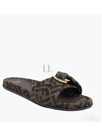 Feel FF Jacquard Slippers Brown - FENDI - BALAAN 2