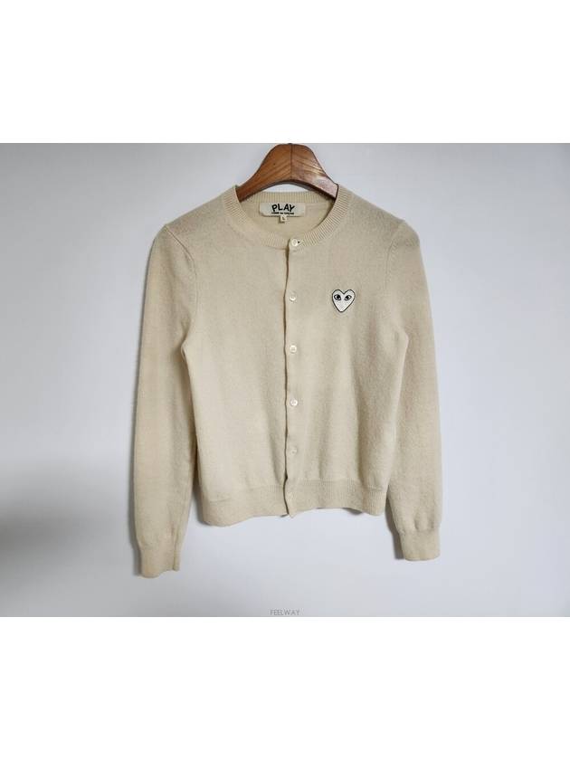 L Ivory White Women s Cardigan AZ N065 - COMME DES GARCONS - BALAAN 1