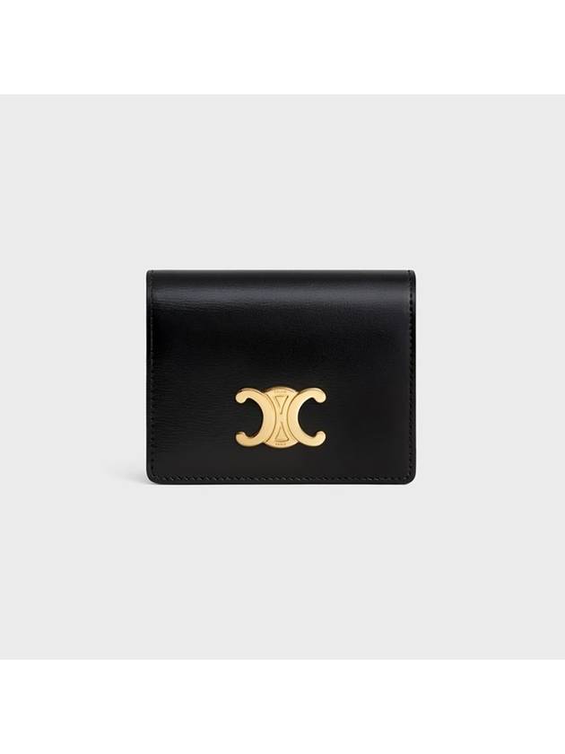 Triomphe Business Shiny Calfskin Card Wallet Black - CELINE - BALAAN 2