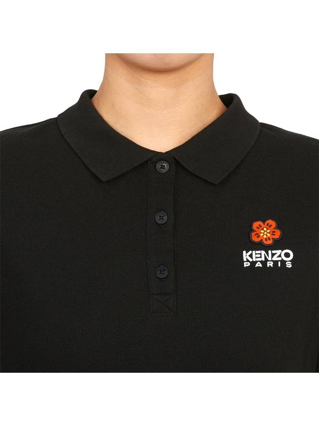 Women's Boke Flower Polo Shirt Black - KENZO - BALAAN 7