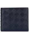 Intrecciato Leather Half Wallet Navy - BOTTEGA VENETA - BALAAN 3