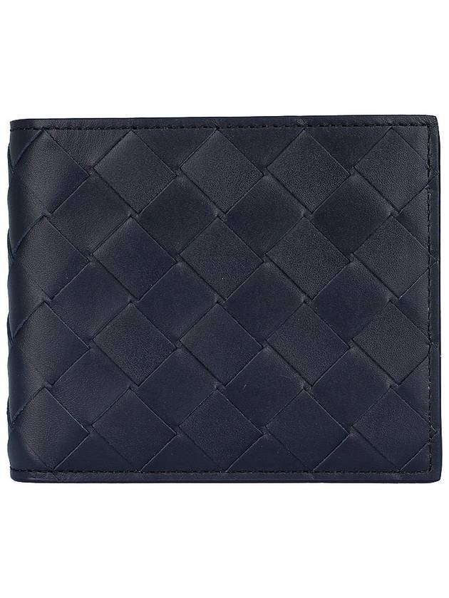 Intrecciato Leather Half Wallet Navy - BOTTEGA VENETA - BALAAN 3