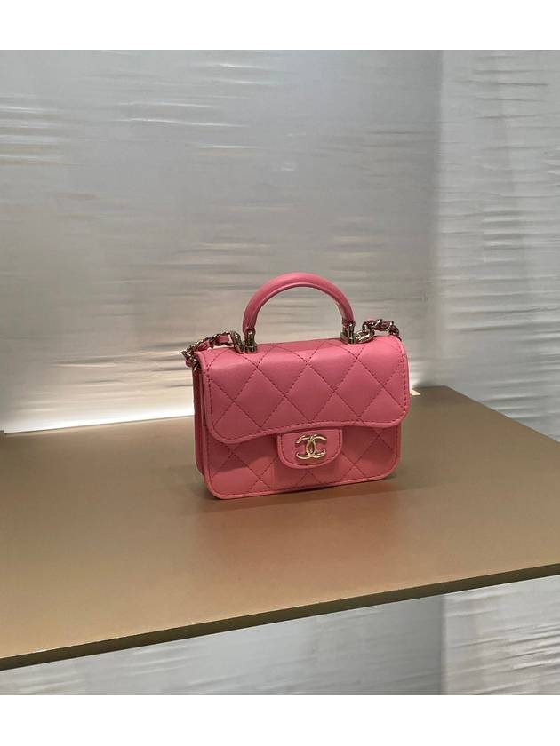 Top handle flap chain mini bag AP2200 pink color - CHANEL - BALAAN 6