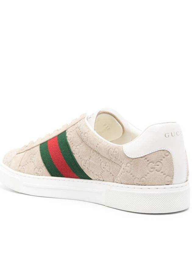 Web Ace GG Supreme Low Top Sneakers Beige Ebony - GUCCI - BALAAN 4