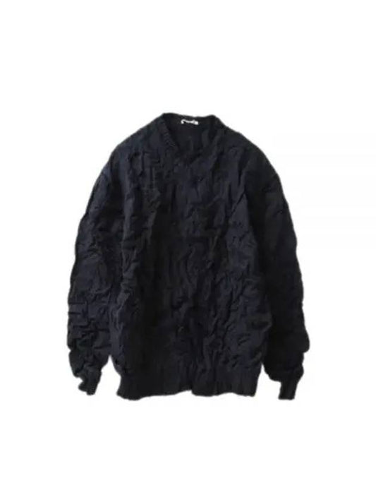 24 WRINKLED DRY COTTON KNIT PO DARK NAVY A24SP02CS Wrinkle pullover - AURALEE - BALAAN 1