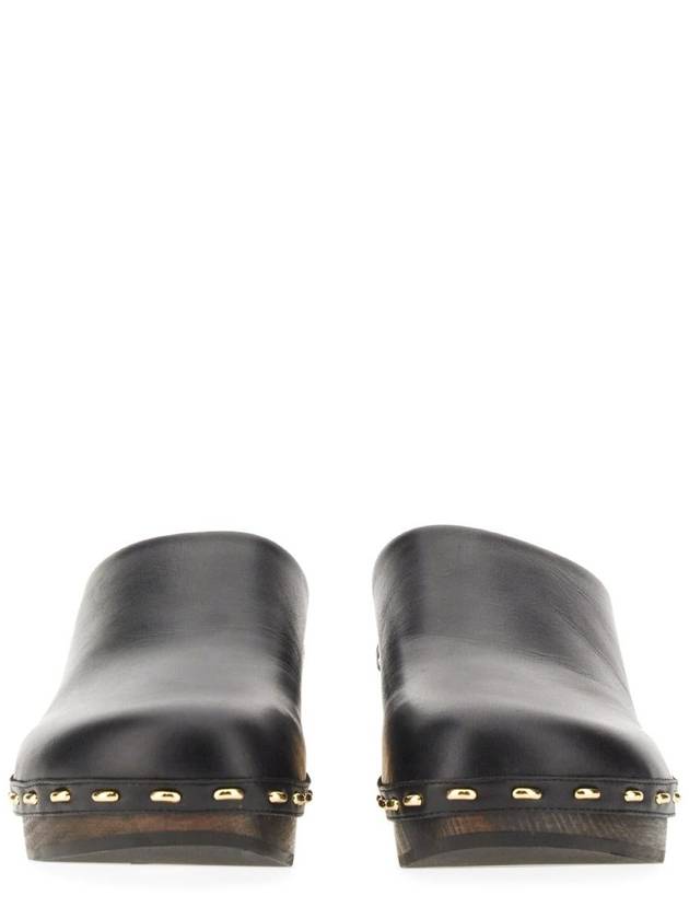 Baguette Show Leather Clog Mule Black - FENDI - BALAAN 3