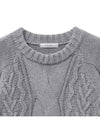 Heavy multi cable overfit sweater melange gray - NOIRER - BALAAN 4