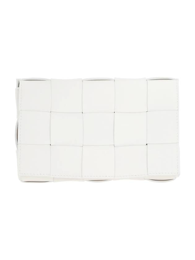 Small Lambskin Leather Cassette Crossbag White - BOTTEGA VENETA - BALAAN 1