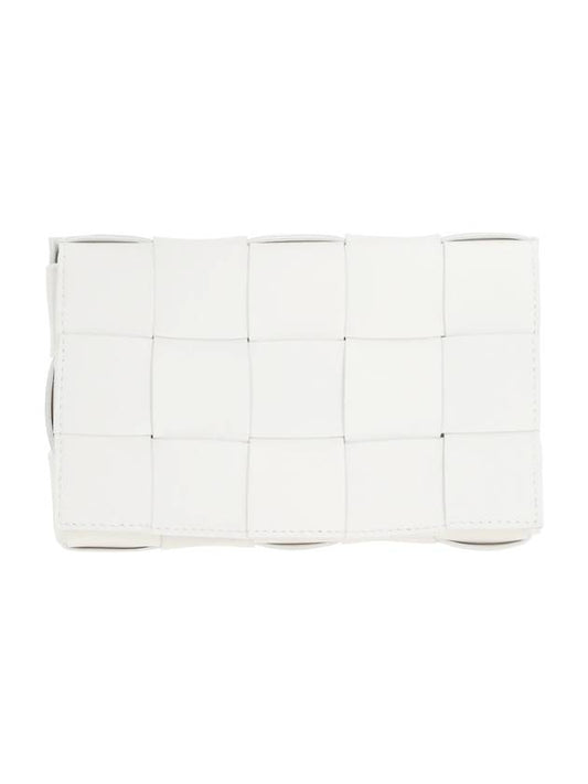 Small Lambskin Leather Cassette Crossbag White - BOTTEGA VENETA - BALAAN 1