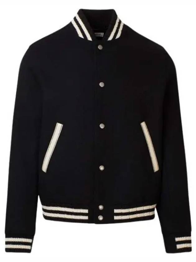 Teddy Wool Bomber Jacket  Black - SAINT LAURENT - BALAAN 2